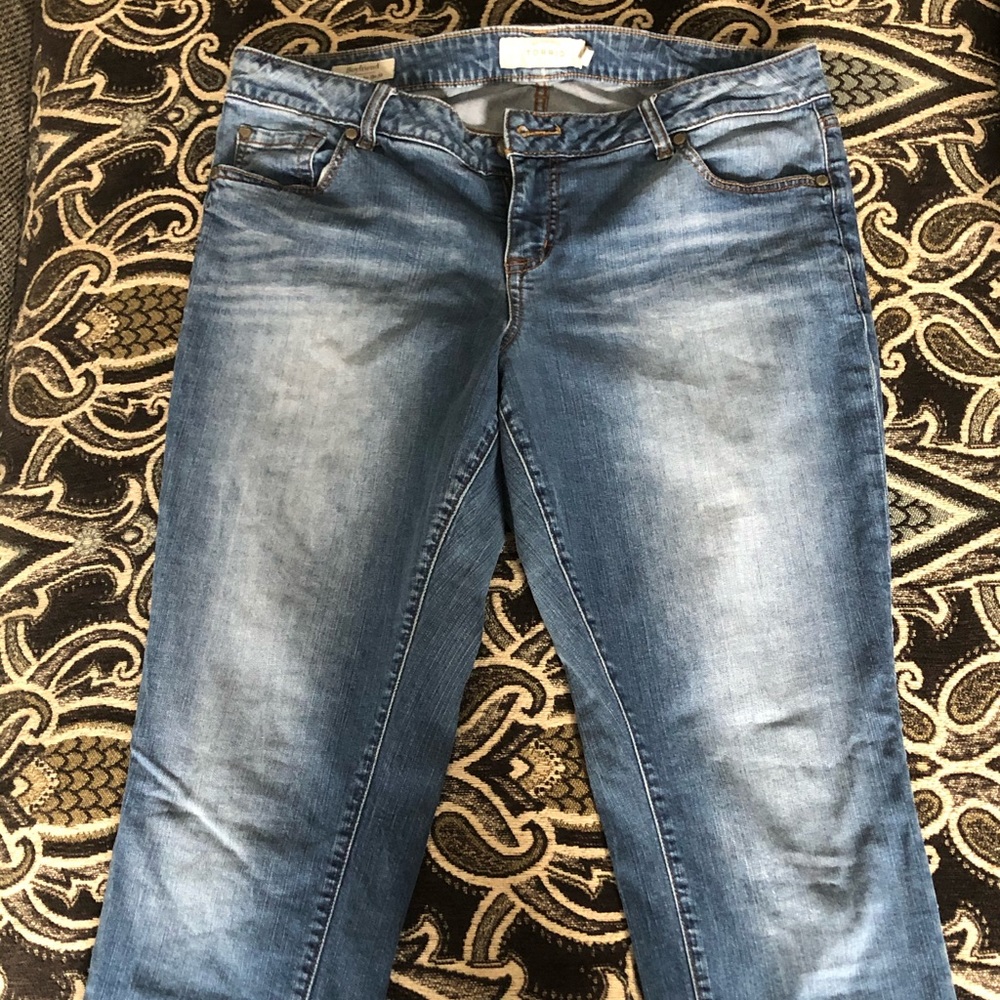 Blue denim jeans